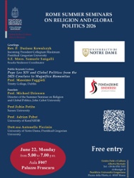 ROME SUMMER SEMINARS ON RELIGION AND GLOBAL POLITICS 2026